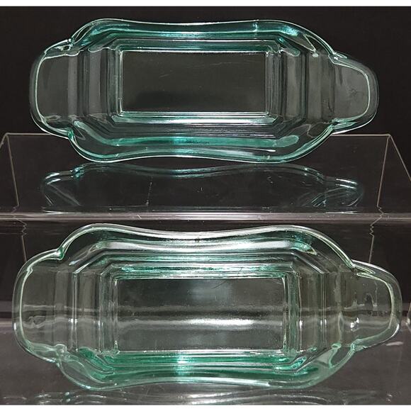 Set Of 4 Vintage Uranium Vaseline Glass Banana Split Sundae Bowls - Picture 7 of 12